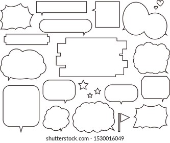 Speech bubble icon set .
Vector illustration. Heading icon