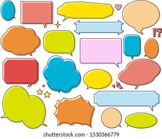 Speech bubble icon set .
Vector illustration.