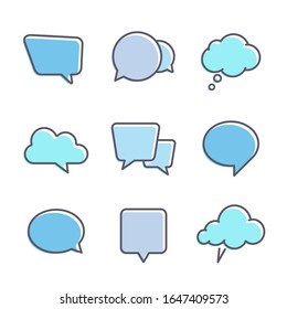 Vector Flat Speech Bubbles Stock Vector (Royalty Free) 237794350