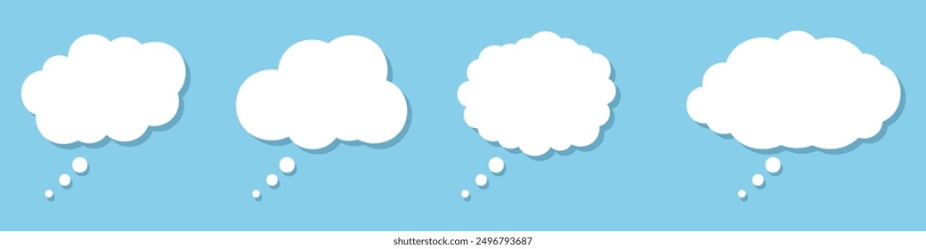 Speech bubble icon set vector. Talk or thinking cloud collection.