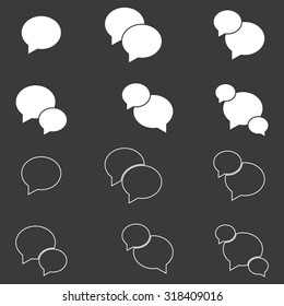 Speech bubble icon set . Vector illustration
