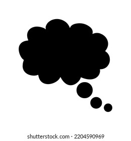 Speech bubble icon. Silhouette of speech bubble. Black icon in flat design. Vector illustration.