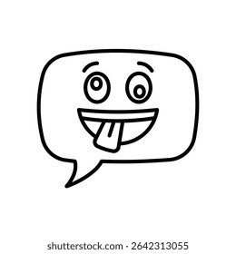 Ícone de balão de fala com emoticons bobos