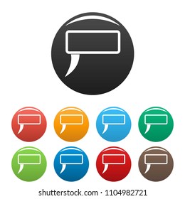 Speech bubble icon. Simple illustration of speech bubble vector icons set color isolated on white