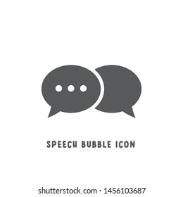 Speech bubble icon simple silhouette flat style vector illustration on white background.