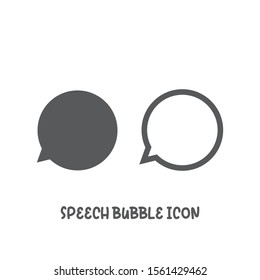 Speech bubble icon simple silhouette flat style vector illustration on white background.