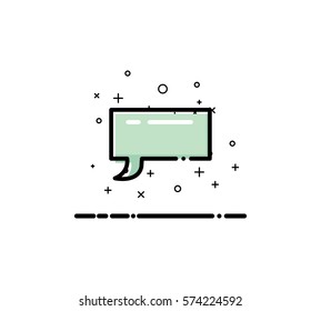 Speech bubble icon. Single high quality outline symbol for web design or mobile app. Thin line sign for design logo. Black outline pictogram on white background