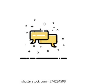 Speech bubble icon. Single high quality outline symbol for web design or mobile app. Thin line sign for design logo. Black outline pictogram on white background