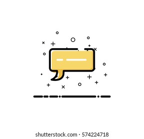 Speech bubble icon. Single high quality outline symbol for web design or mobile app. Thin line sign for design logo. Black outline pictogram on white background