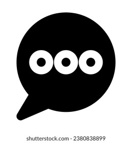 Speech Bubble Icône solide création Vectorielle. Illustration Noire à plat. Peut être utilisé pour les applications mobiles, les sites Web et l'interface utilisateur