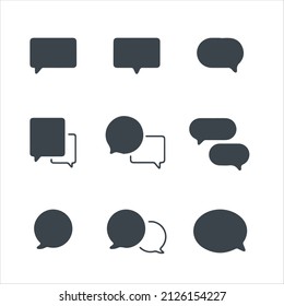 Ilustración de las acciones de Speech Bubble Icon. El icono está asociado con la mensajería en línea.
