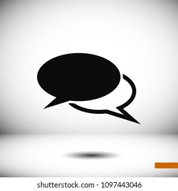 Speech bubble icon, stock vector illustration flat design style