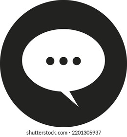 speech bubble icon symbol, black and white icon