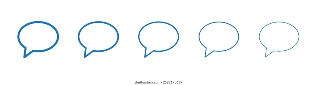 Speech bubble icon Symbol collection thin outline set