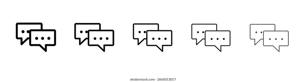 Concepto del símbolo del icono de la burbuja del discurso para el icono del Vector de la línea simple del Diseño web.