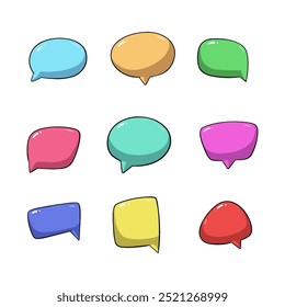 Speech bubble icon symbol hand drawn style. collection of isolated cartoon illustrations