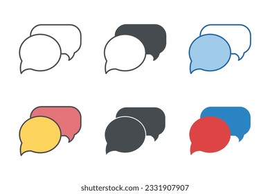 Plantilla de símbolo del icono de la burbuja de voz para la ilustración vectorial de la colección de diseño gráfico y web