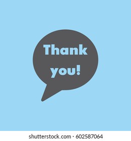 Speech bubble icon with thank you