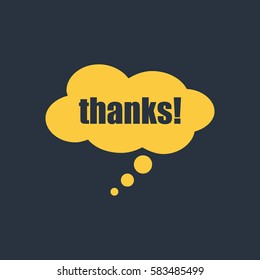 Speech bubble icon with thanks