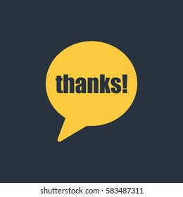 Speech bubble icon with thanks