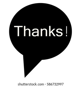 Speech bubble icon with thanks