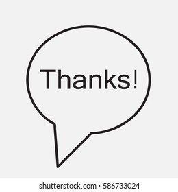 Speech bubble icon with thanks