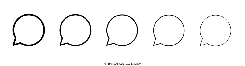 Speech Bubble icon thin line outline set or collection
