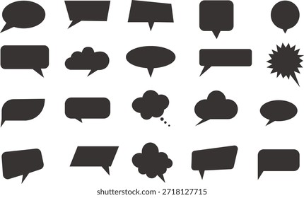 Speech bubble icon though bubble icon set black 