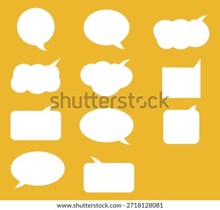Speech bubble icon though bubble icon set yellow white background