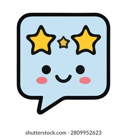 Speech bubble icon with three stars illustrates a positive customer review and valuable feedback experience