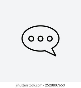 Speech bubble icon in tree different line stroke sizes.
