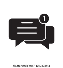 speech bubble icon in trendy flat design with notification 