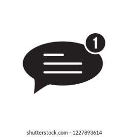 speech bubble icon in trendy flat design with notification 