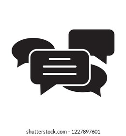 speech bubble icon in trendy flat design, group chat icon 