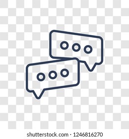 Speech bubble icon. Trendy linear Speech bubble logo concept on transparent background from Communication collection