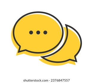 Icono de burbuja de voz en estilo de moda. Símbolo de conversación. Conversación en línea, diálogo, comentario, conversación. Icono de contorno, estilo plano y coloreado para el diseño web. Ilustración vectorial.