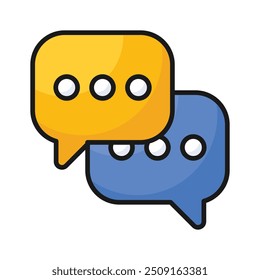 Icono de una burbuja de diálogo, que se utiliza para representar el diálogo, los comentarios y la comunicación.