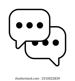Icono de una burbuja de diálogo, que se utiliza para representar el diálogo, los comentarios y la comunicación.