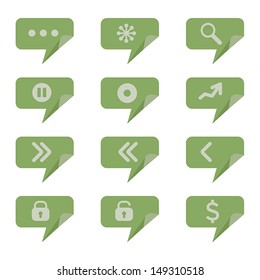 speech bubble with icon, vector