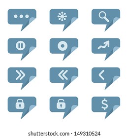 speech bubble with icon, vector