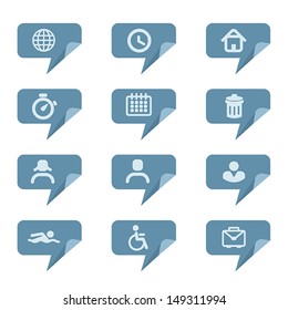 speech bubble with icon, vector