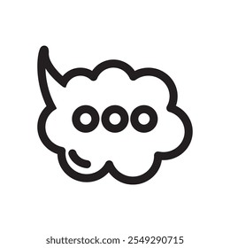 Speech bubble icon vector. Black symbol on white background. Simple illustration. Flat design.