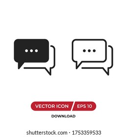 Speech bubble icon vector. Chat sign