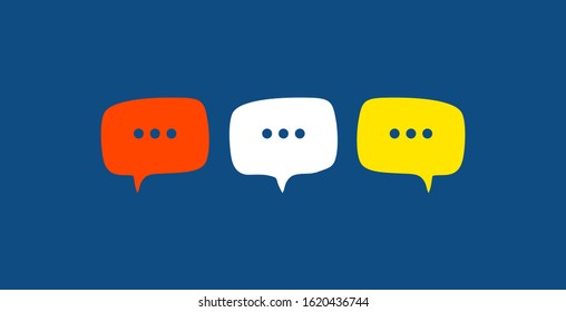 Speech bubble icon vector In Different Colors