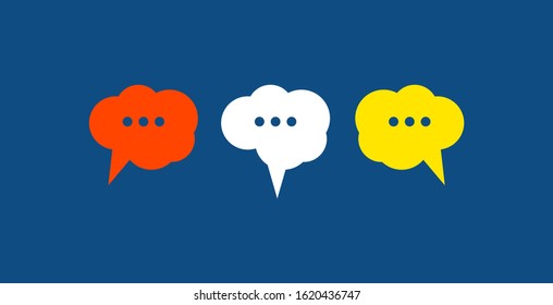 Speech bubble icon vector In Different Colors