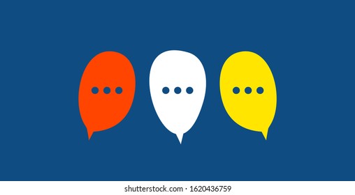 Speech bubble icon vector In Different Colors