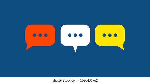 Speech bubble icon vector In Different Colors