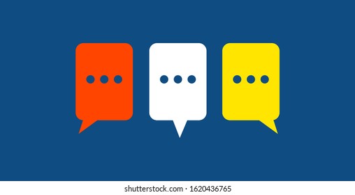 Speech bubble icon vector In Different Colors