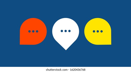 Speech bubble icon vector In Different Colors