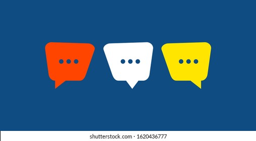 Speech bubble icon vector In Different Colors